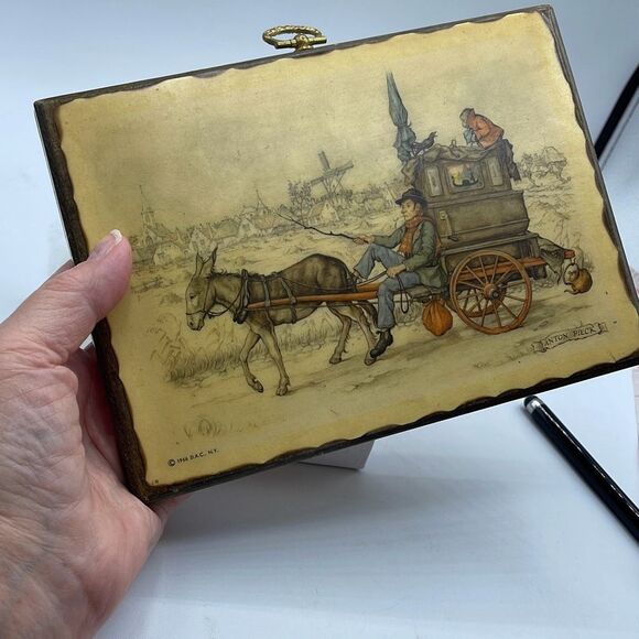 Vintage 1966 Anton Pieck cabin farm art rustic decor - Picture 3 of 11